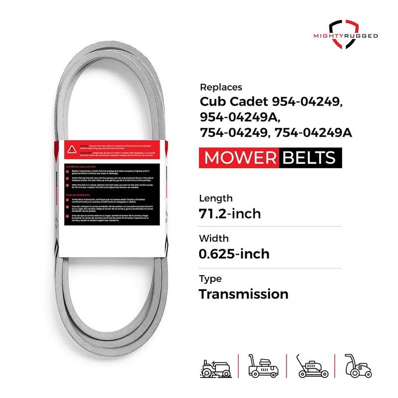 MightyRugged 954-04249A Lower Drive Belt Replacement - Belt Length 71.2" - Heavy-Duty, Durable, Aramid Cord Drive Belt - Fits on Select Models of Troy Bilt, Craftsman, Huskee, Murray - Image 2